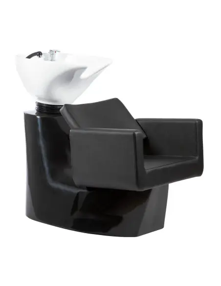 Paola black Shampoo unit with swiveling white ceramic basin – GoldBeauté hairdressing furniture