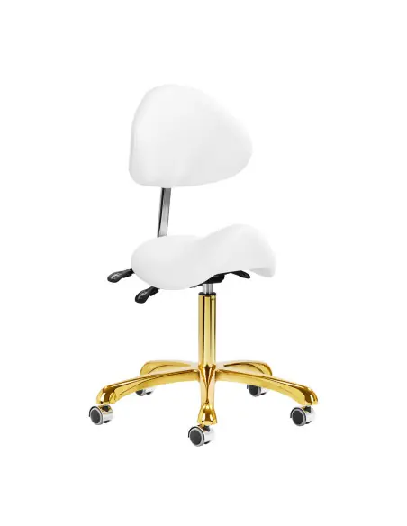 Taboret kosmetyczny 1004 Giovanni złoto biały 