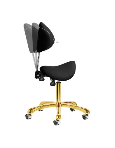 Taboret kosmetyczny 1004 Giovanni złoto czarny 