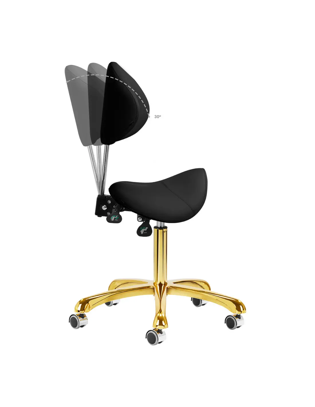 Taboret kosmetyczny 1004 Giovanni złoto czarny 