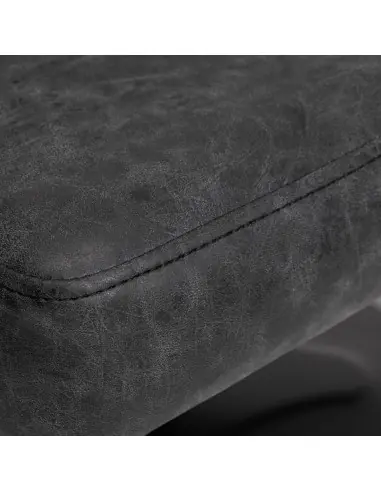Sillón de peluquería Gabbiano Catania Loft de cuero negro antiguo {attributes}
