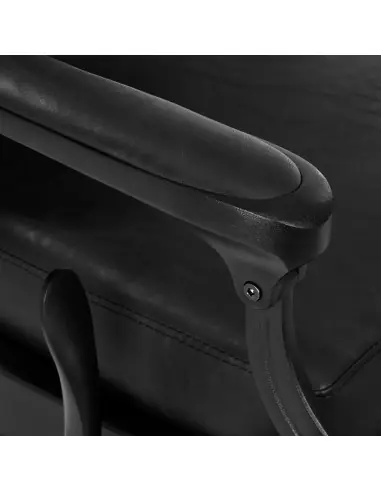 Poltrona da barbiere nera Cavalese – Look Chesterfield e comfort professionale