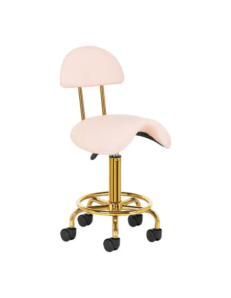 Taboret kosmetyczny 6001-G złoto - różowy 