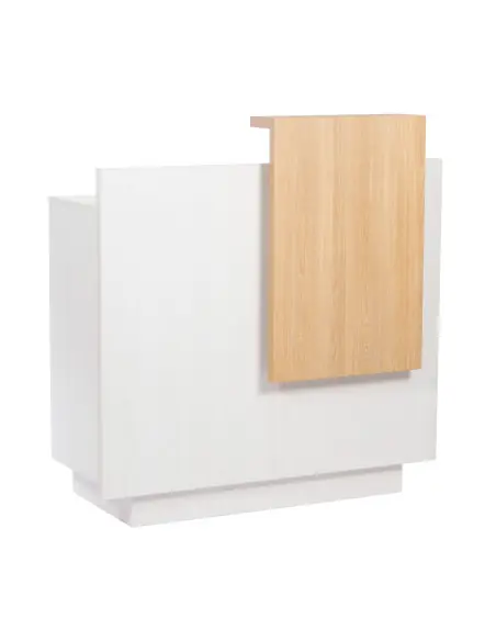 Mostrador de recepción de madera de lua