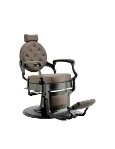 Poltrona da barbiere Florence Old Brown - Classica ed elegante con struttura nera