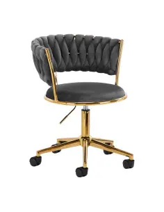Chaise pivotante velours gris bella