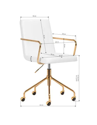 Krzesło Kosmetyczne QS-OF211G złoto białe