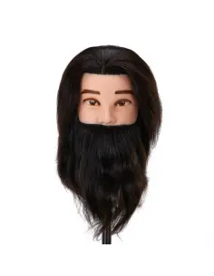 Têtes d'apprentissage barbershop wz4 cheveux naturels longueur 20 cm + 15 cm