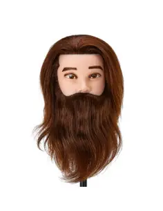 Têtes d'apprentissage barbershop wz4 barbe cheveux naturels longueur 20 cm + 15 cm