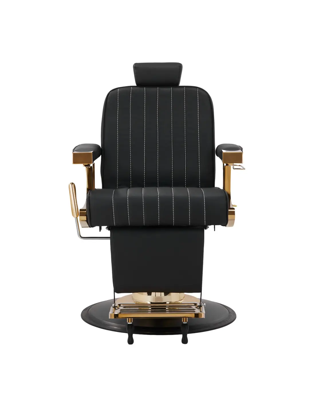 Gold Line Schwarzer Friseurstuhl – Couture-Eleganz und Premium-Ausführungen