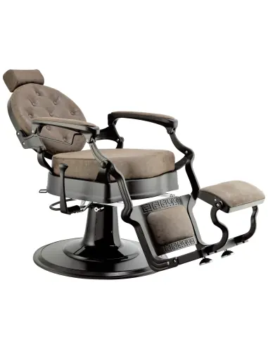 Poltrona da barbiere Florence Old Brown - Classica ed elegante con struttura nera