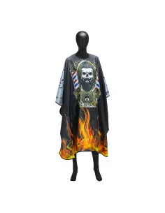 Cape de barbier avec collier en caoutchouc j-455