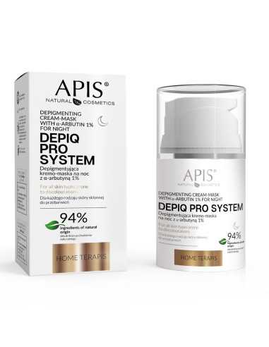 APIS DEPIQ PRO SYSTEM Depigmentująca kremo-maska na noc z α-arbutyną 1%, 50 ml 