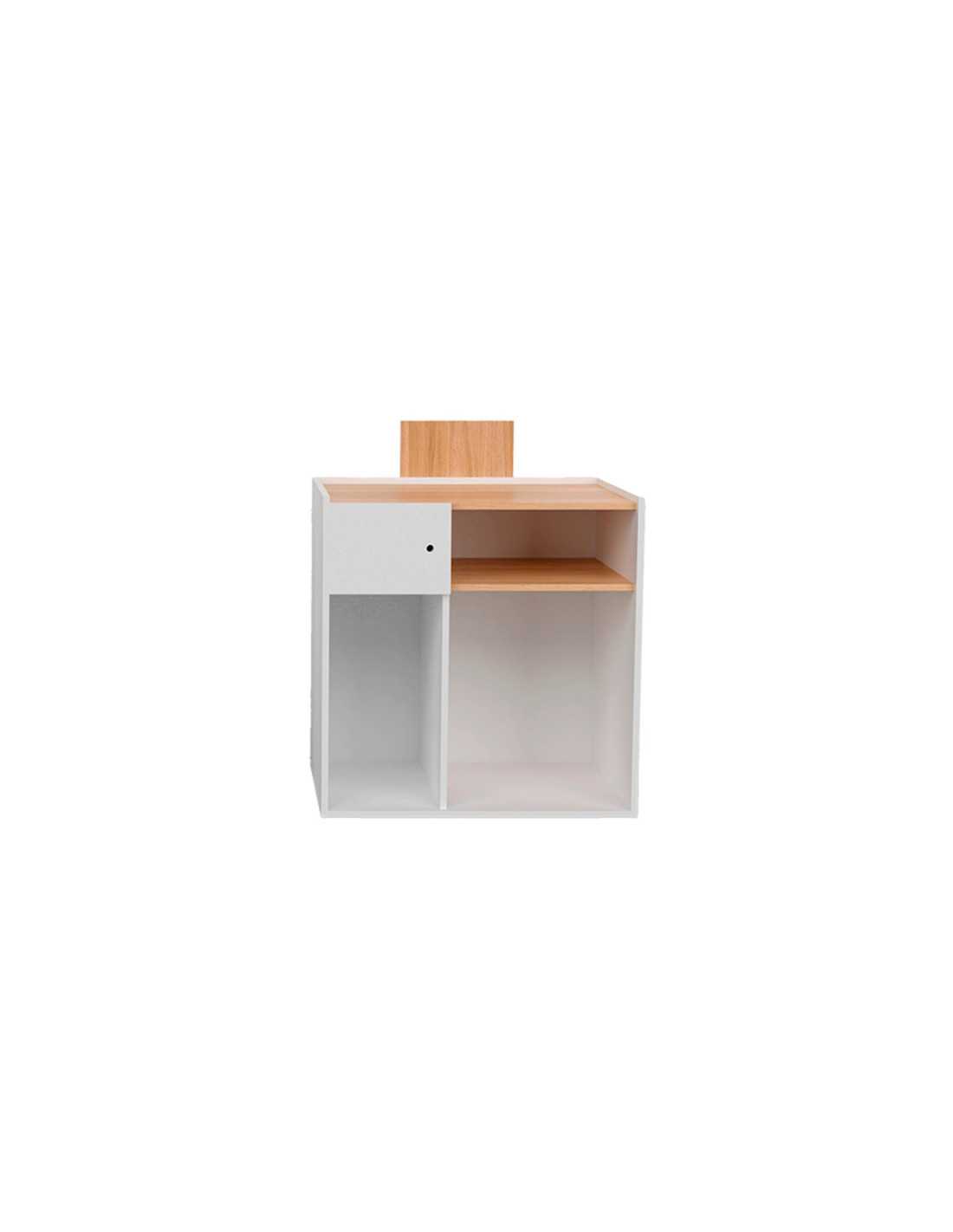 Modern white oak effect reception desk – Guaranteed elegance