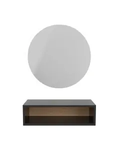 Round mirror led nask black