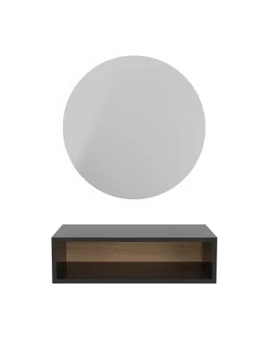 Miroir rond LED NASK noir - Élégance moderne pour salons