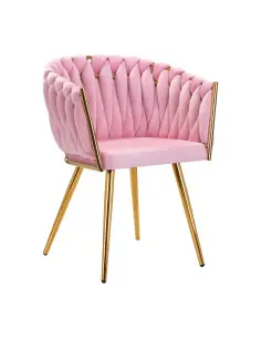Moderne roze fluwelen stoel