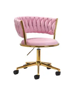 Modern Rose Gold Velvet Swivel Chair