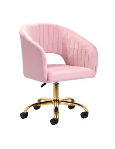 Roze fluwelen make-up stoel