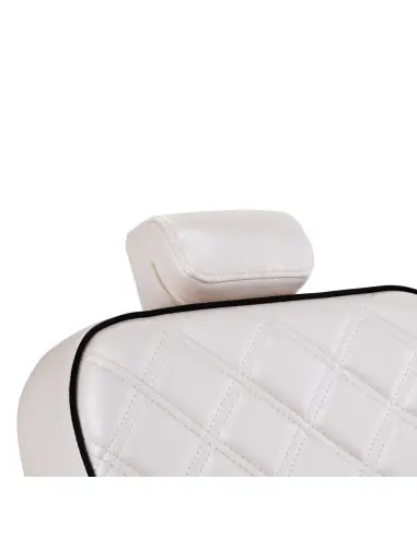 Cadeira de barbeiro Eleganzo Pearl White – Design puro e conforto profissional