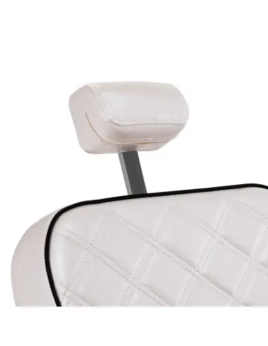 Cadeira de barbeiro Eleganzo Pearl White – Design puro e conforto profissional