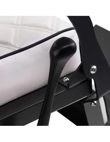 Cadeira de barbeiro Eleganzo Pearl White – Design puro e conforto profissional