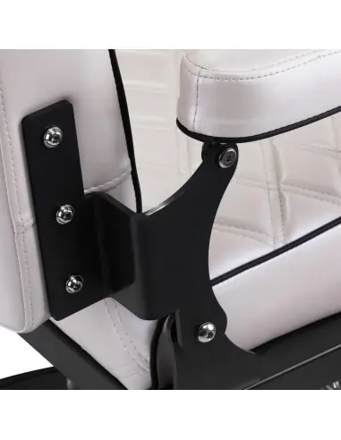 Cadeira de barbeiro Eleganzo Pearl White – Design puro e conforto profissional