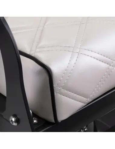 Cadeira de barbeiro Eleganzo Pearl White – Design puro e conforto profissional