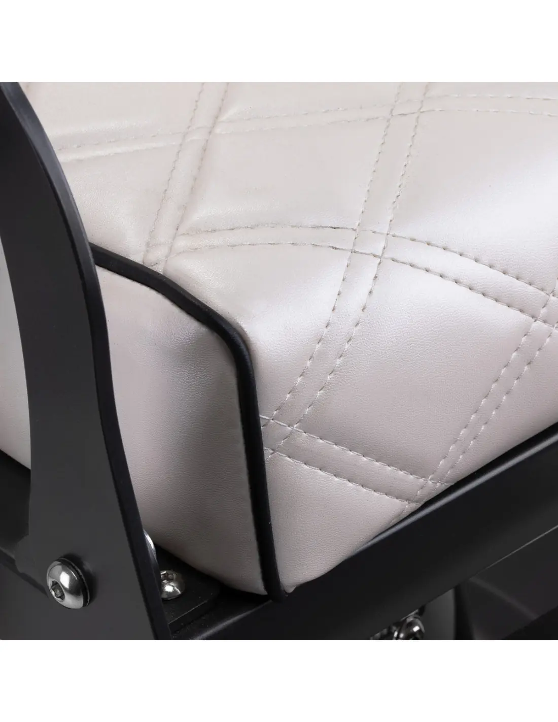 Cadeira de barbeiro Eleganzo Pearl White – Design puro e conforto profissional