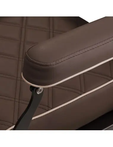 Poltrona da barbiere Eleganzo marrone e nera: stile autentico e struttura solida