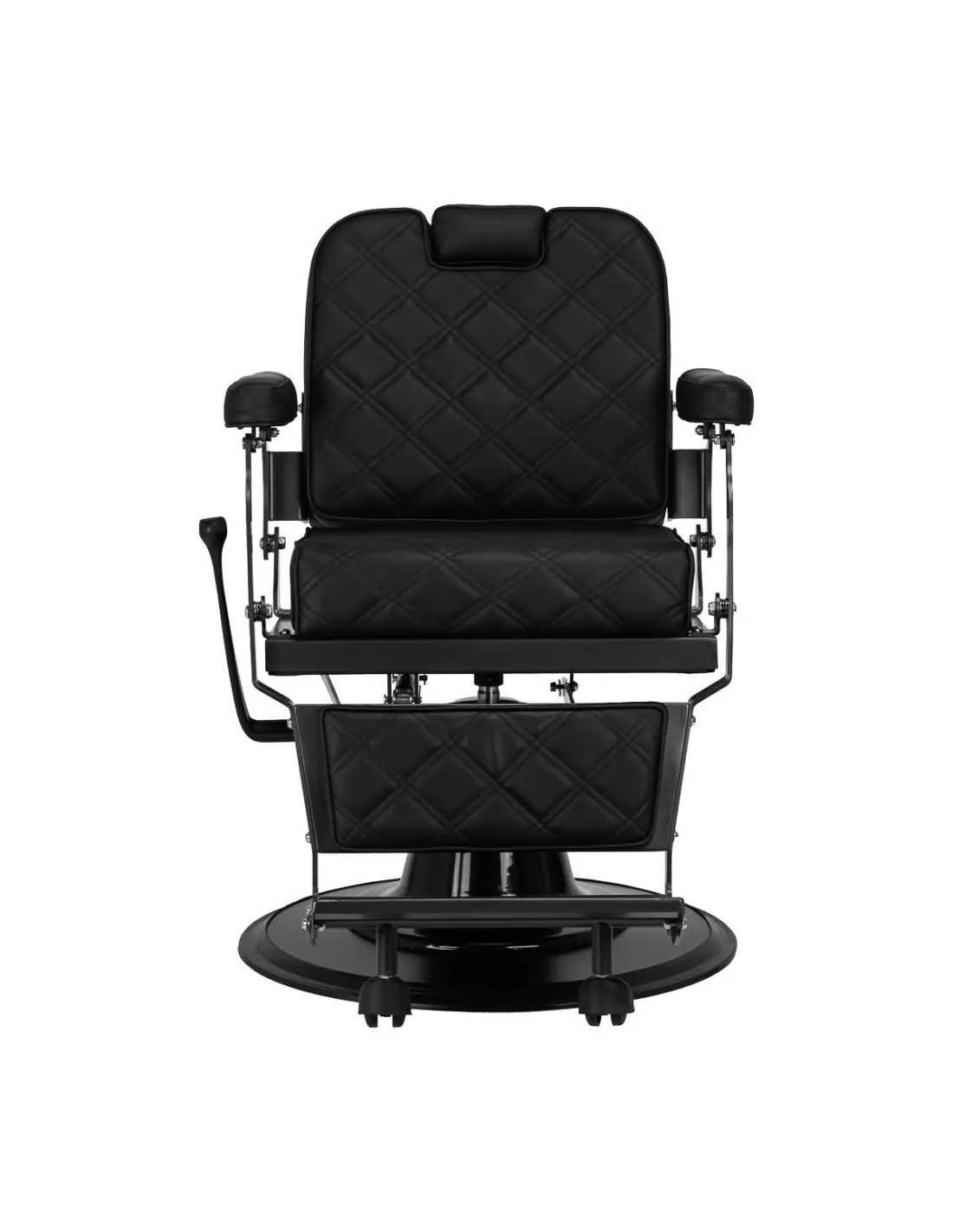 Cadeira de barbeiro Eleganzo Black – Versão com encosto de cabeça embutido