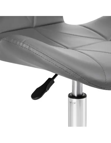 Elegancia grey cosmetic stool with chrome base