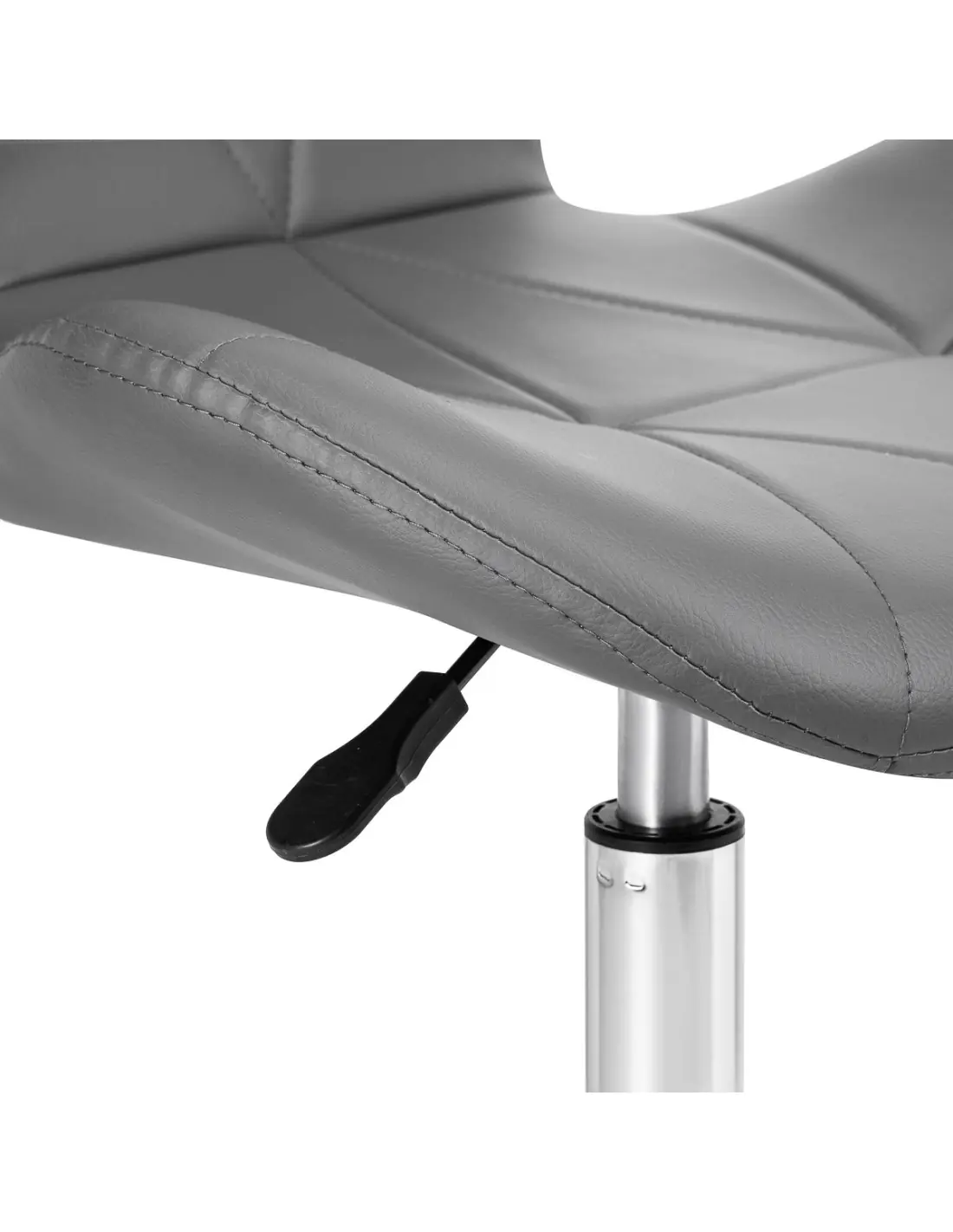 Elegancia grey cosmetic stool with chrome base