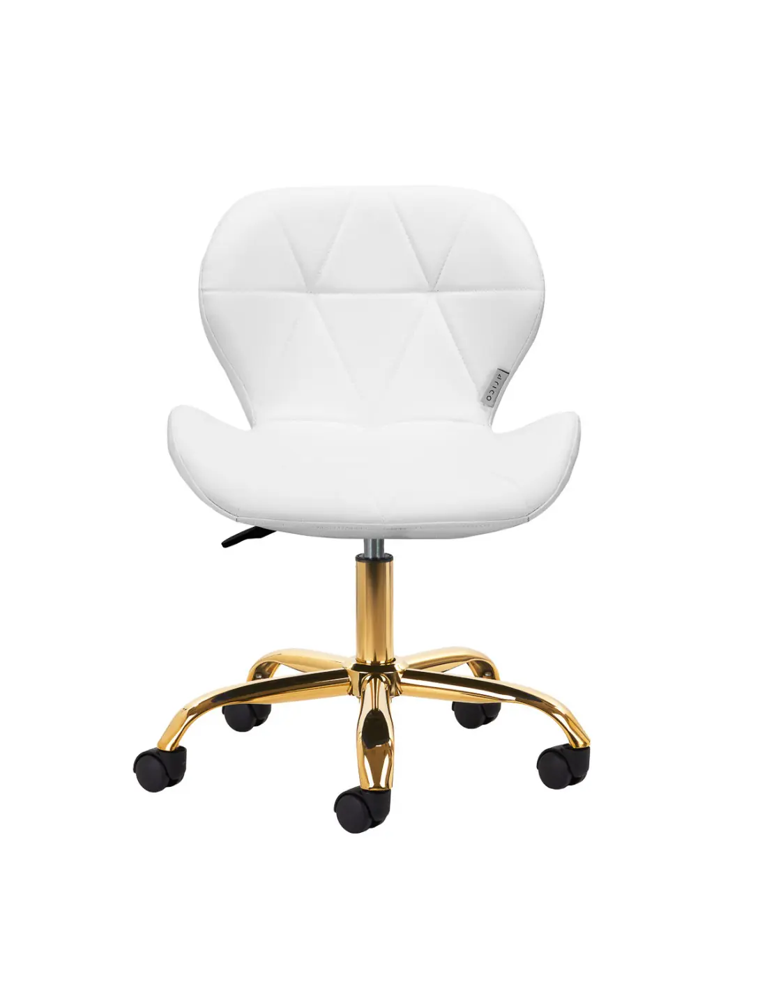 Sgabello cosmetico Elegancia bianco con base dorata