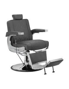 Poltrona da barbiere Diamond Steel Grey: design moderno ed ergonomia professionale