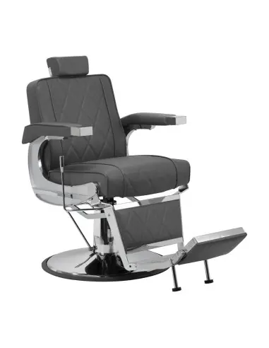 Fotel fryzjerski Diamond Steel Grey – nowoczesny design i profesjonalna ergonomia