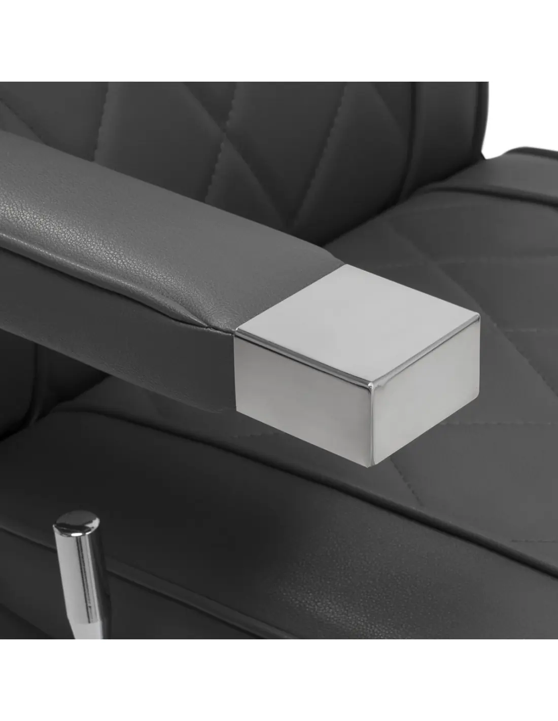 Silla de barbero de acero gris diamante: diseño moderno y ergonomía profesional