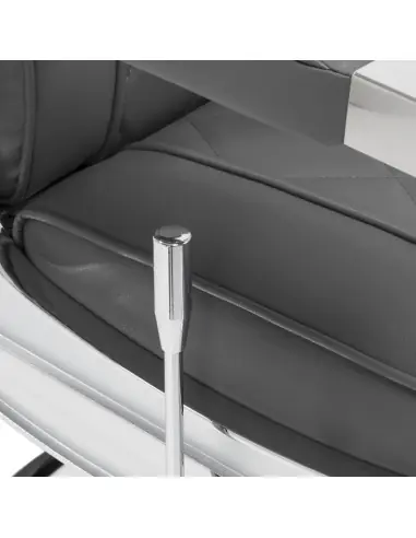 Silla de barbero de acero gris diamante: diseño moderno y ergonomía profesional