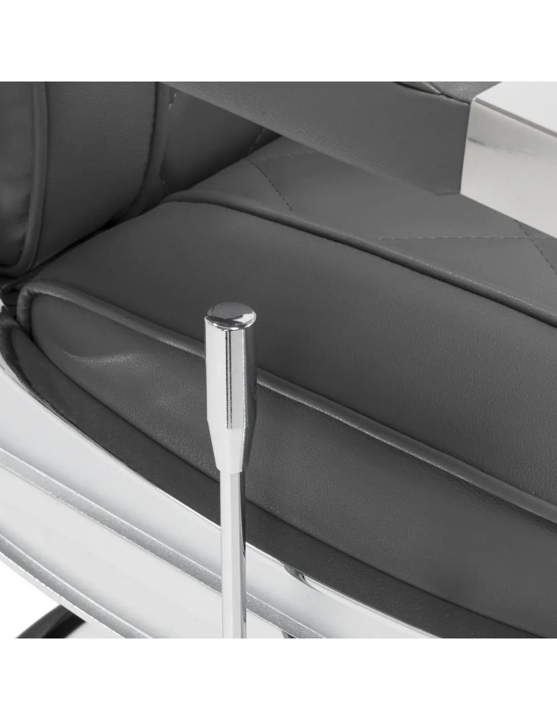 Silla de barbero de acero gris diamante: diseño moderno y ergonomía profesional