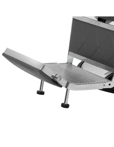 Silla de barbero de acero gris diamante: diseño moderno y ergonomía profesional