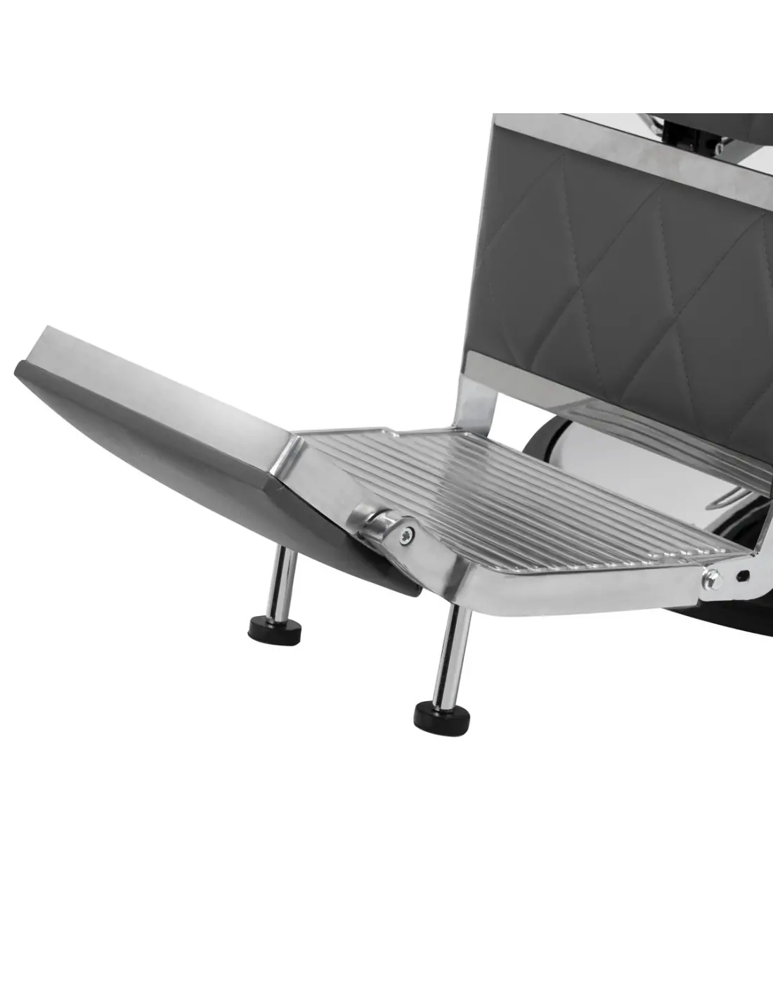 Silla de barbero de acero gris diamante: diseño moderno y ergonomía profesional