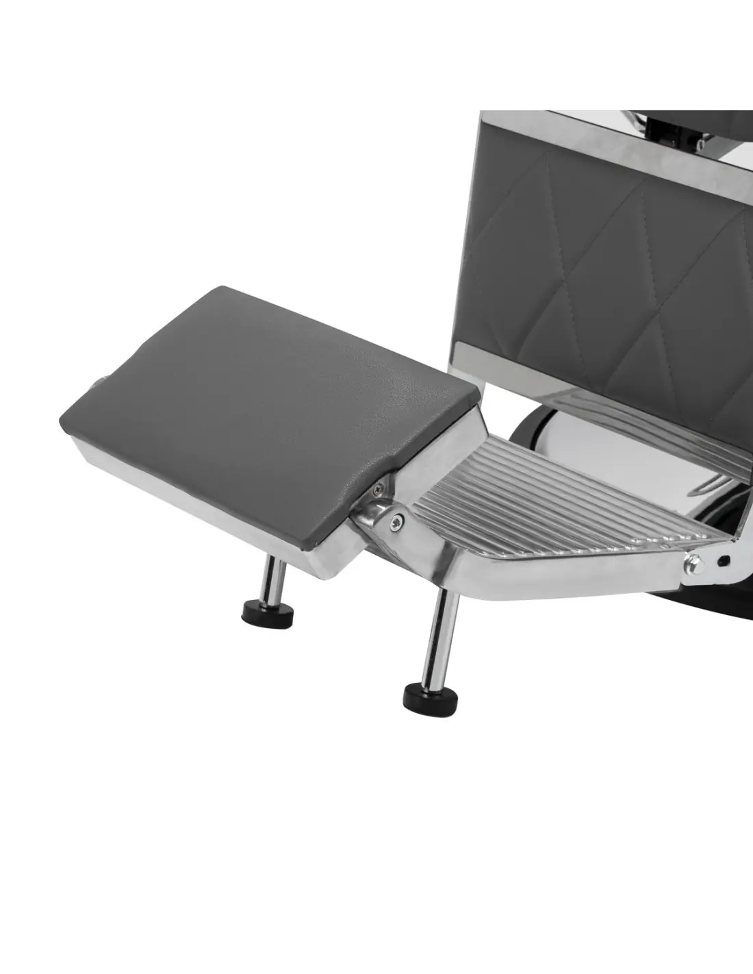 Silla de barbero de acero gris diamante: diseño moderno y ergonomía profesional