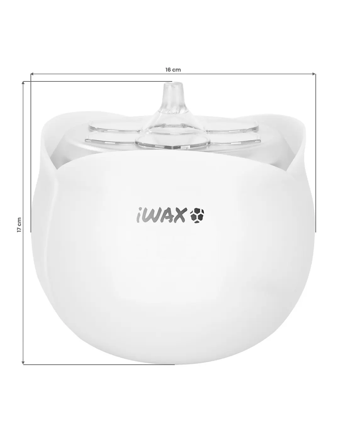 iWax Flower Wax Warmer Biały widok wymiarów zbliżony