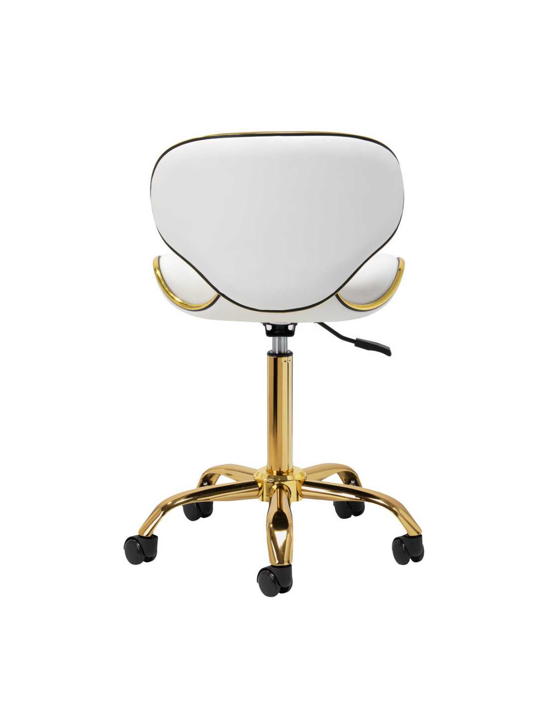 Vista trasera del taburete Elegance Pro Lux oro blanco