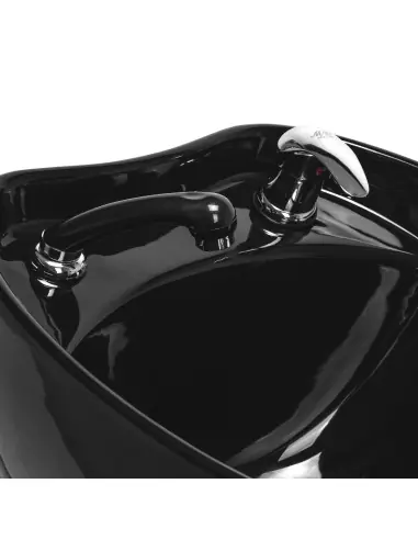 Lavatesta Lavaggio per parrucchiere Emma con poggiapiedi elettrico nero 