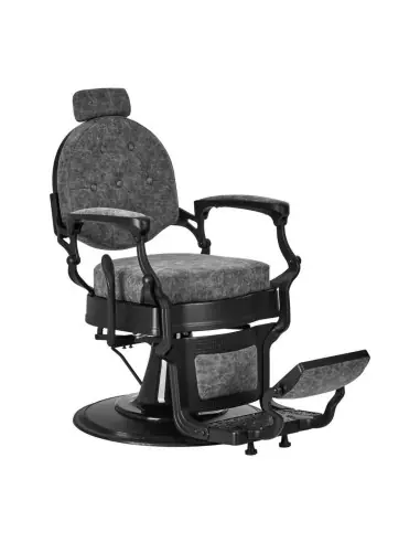 Cavalese Barber chair Old Grey Leather – Vintage Style & Professional Comfort 