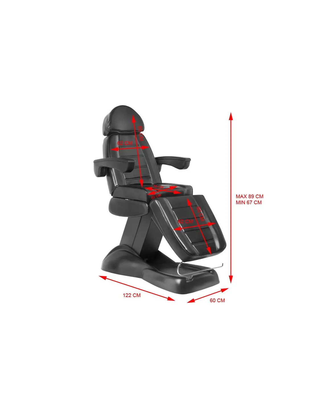  Silla de tatuaje eléctrica negra de lujo.