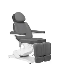 Poltrona elétrica estética profissional Torino cinza e branco com 2 motores
