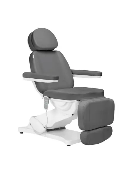 Sillón eléctrico estético Torino Pro de 4 motores en gris y blanco