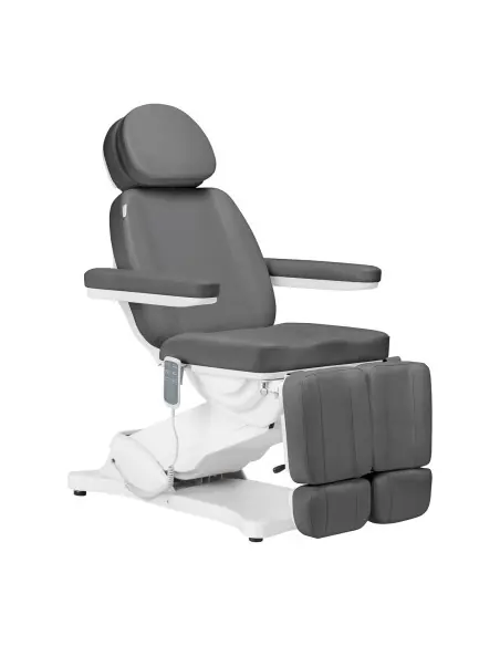 Sillón de belleza eléctrico Torino gris y blanco 3 motores Pro